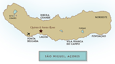 Location of Santa Rosa on a map of São Miguel